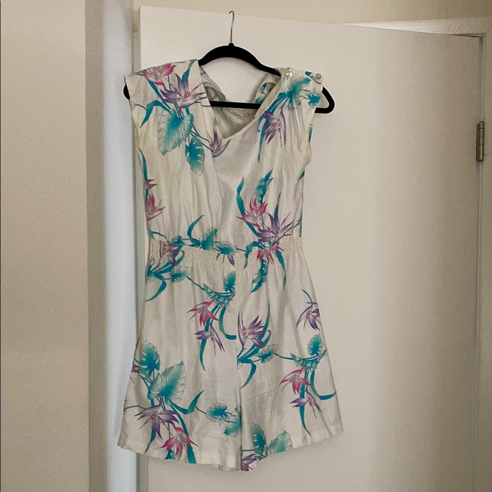 Vintage Floral Print Romper